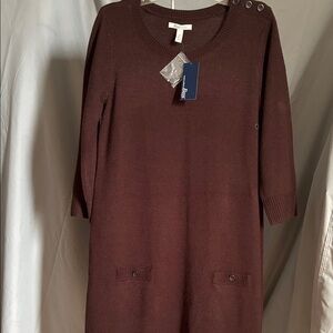 G.H. Bass & Co. Chocolate Long Sleeve sweater Dress